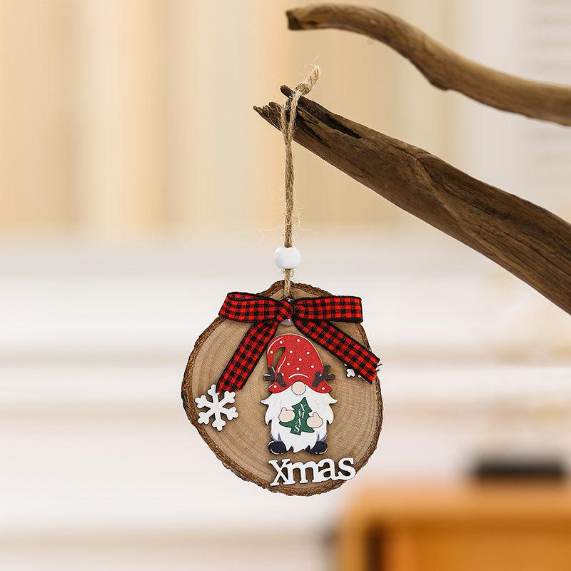 Christmas Bows Wooden Decorations Log Pendants Christmas Tree Pendants Christmas Decorations