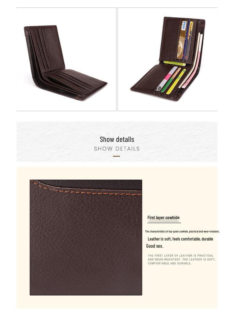 Best-Selling Vintage Men's Leather Wallet: Anti-Theft, Multiple Card Slots, Coin Purse, Multifunctional Design.