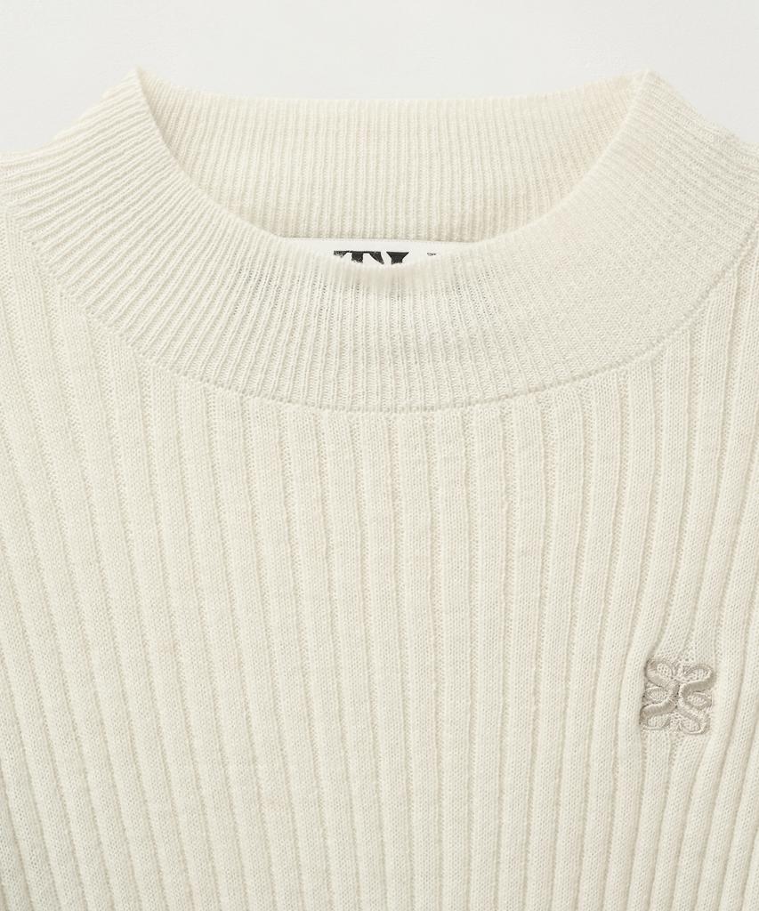 Seteo (W) Cuff Mock Neck Knit Cream