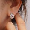 Huitan Silver Color Leaf Hoop Earrings for Women Newly Designed Exquisite Ear Accessories Silver Color Wedding Trendy