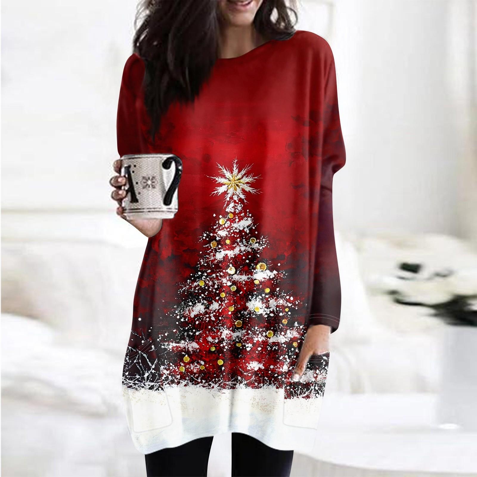 

Женская толстовка с круглым вырезом и принтом, платье-рубашка с длинными рукавами и принтом, пуловер свободного покроя, свободный крой, топы с карманами XXL киноварь