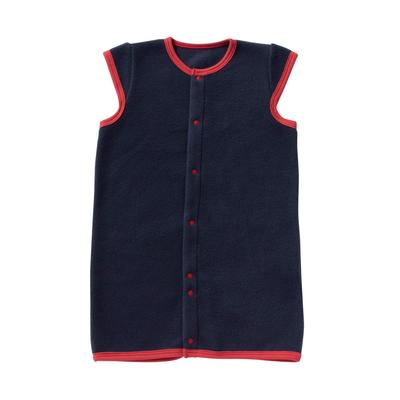 Kokoscreme Fleece Strampler Lang für Babys und Kalt Hergestellt in Größen Weste, 2-Wege, Neugeborene, Wärme, Schlafenszeit, Schutz, Japan, 50-80cm (Marine)