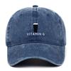 Vitamin G Letter Vintage Baseball Cap With Breathable Cotton And Curved Brim