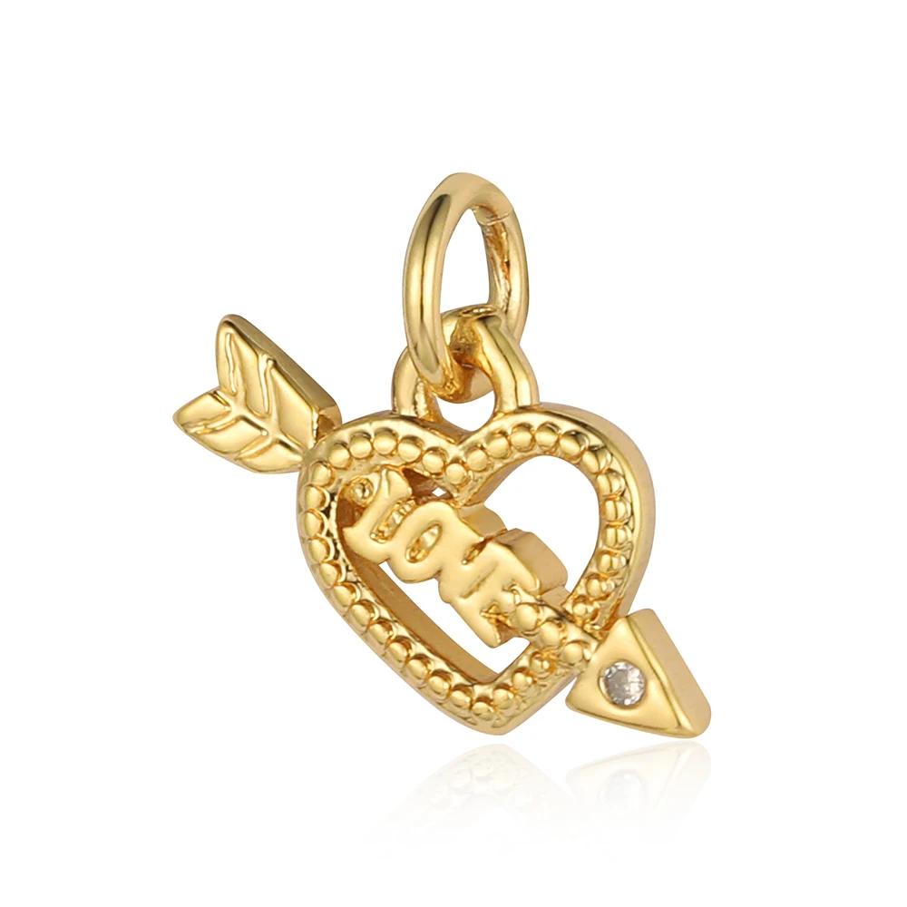 Bee Butterfly Copper Cubic Zirconia Heart Lock Love Charm Women Sun Star Necklace Pendant DIY Jewelry Charms
