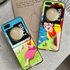 Heidi Cute Cartoon Black Phone Case For Samsung ZFlip7 ZFlip6 ZFlip5 ZFlip4 ZFlip3 5G Hard Protective Galaxy Z Flip 3 4 5 6 7