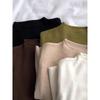 Women's Winter Slim-Fit Soft Knit Stand-Up Collar Sweater Top, Long-Sleeved and Semi-High Collar