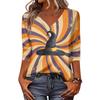 Women's Fashion Casual Halloween Print V-Neck Three-Quarter Sleeve Top