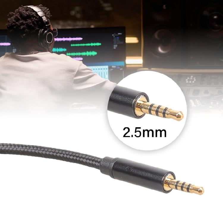 Heavy Duty 2.5mm Audios Cable with 4Pole TRRS Plugs Builts with Gold Plate Terminals OFC Conductors for Clear Audios