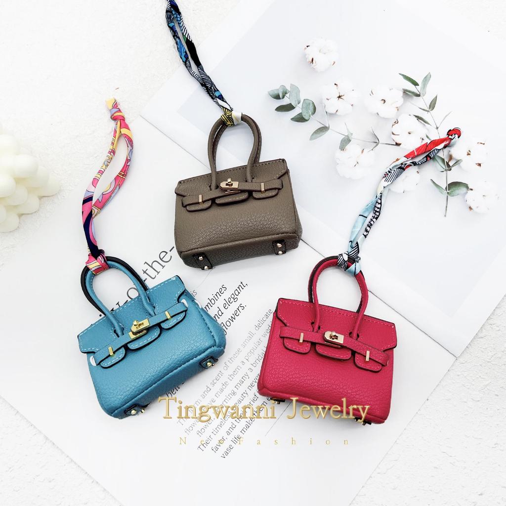 Chic Mini Bag Charm: Earphone Pouch, Coin Purse & Car Keychain for Women