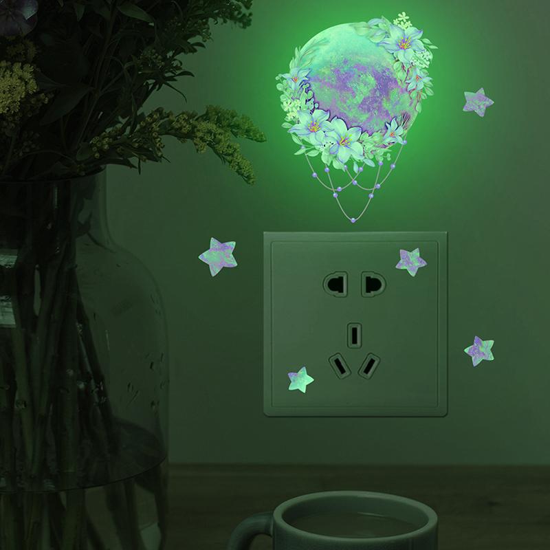 Mermaid Fairy Glow-In-The-Dark Switch Stickers Bedroom Living Room Room Switch Decorative Wall Stickers