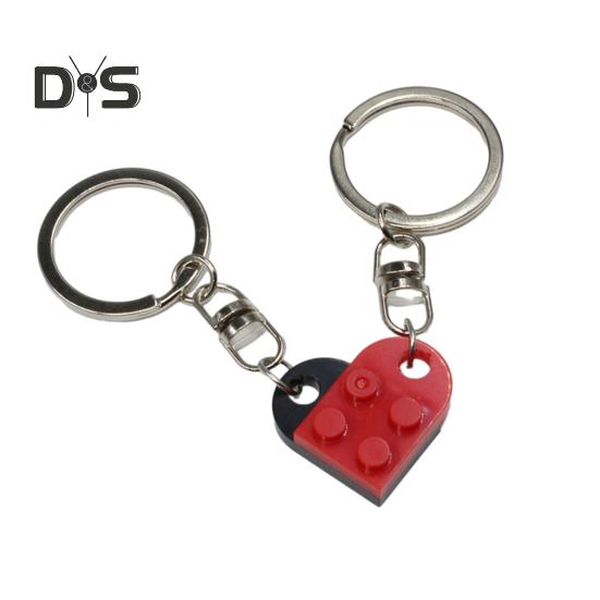 1 par avtakbar hjerteanheng nøkkelring matchende murstein nøkkelring par elsker nøkkelring Valentinsdag gave
