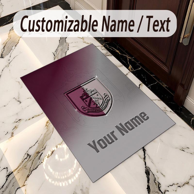 Crystal Velvet Rug Burnley Football Print Custom Name Text Floor Mat Home Decor