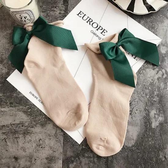 27 Colors Japanese Streetwear Socks Women's Bow Socks Fashion Female Patchwork Candy Color Short Socks Cute Ladies Knot Sokken