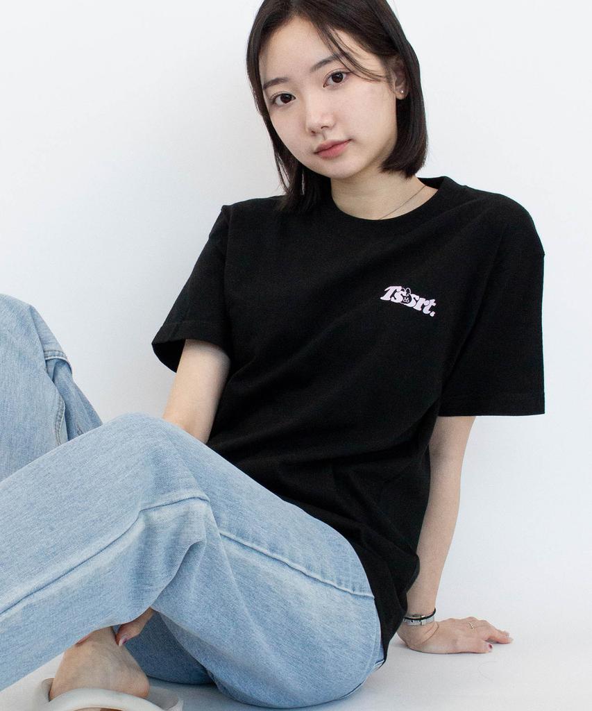 Tijeoteu Logo Round Neck Layered Short Sleeve T-Shirt (White, Black) Tss_12