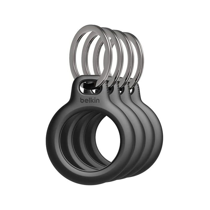 Accessoire de protection pour AirTag - Belkin - Anneau de protection - Noir - Pack de 4 - Résistant aux rayures