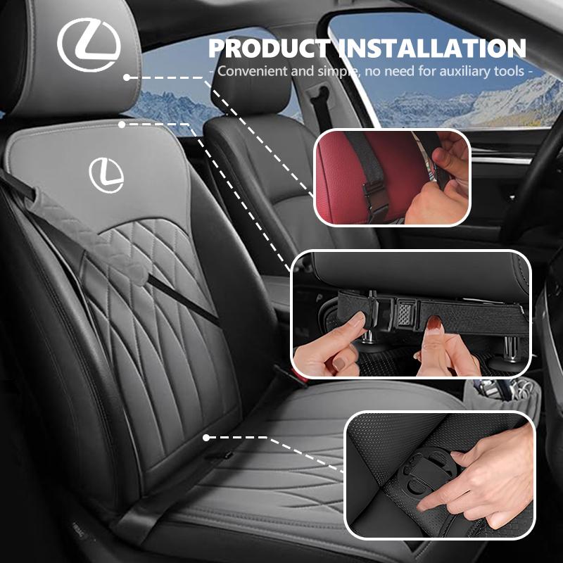 For Lexus Leather Car Seat Cushion Breathable Headrest Seat Protect Mat Accessories UX250h RX450h RX300 GX470 CT200h RX400h