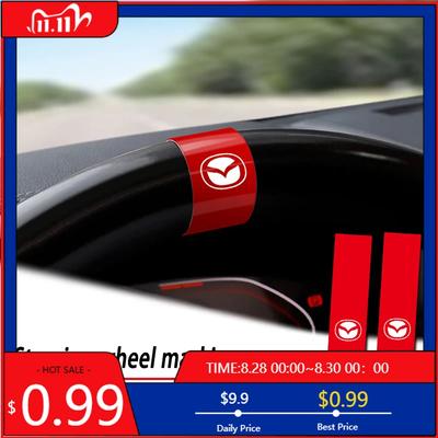 2025 Hot Mazda Car Steering Wheel Cover Emblem Badge Sticker DIY For CX30 CX7 3 6 CX5 2 MX3 5 CX3 CX9 MX5 RX8 Axela Demio Atenza