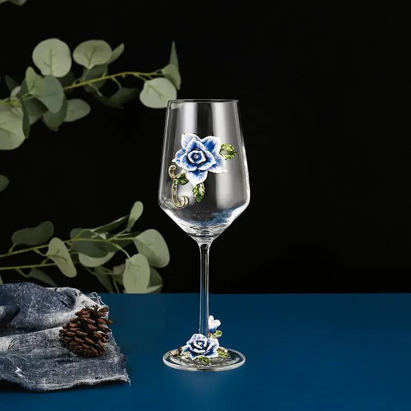 Creative Enamel Wine Glass Cup Mug Glasses for Champagne Flutes Original Cocktail Glasses Luxury Glass Cups Wineglass Spirit Set