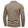 American Style Spring Autumn Men's Polo Shirts Long Sleeve Smart Casual Turn Down Collar Pull On Polos Man