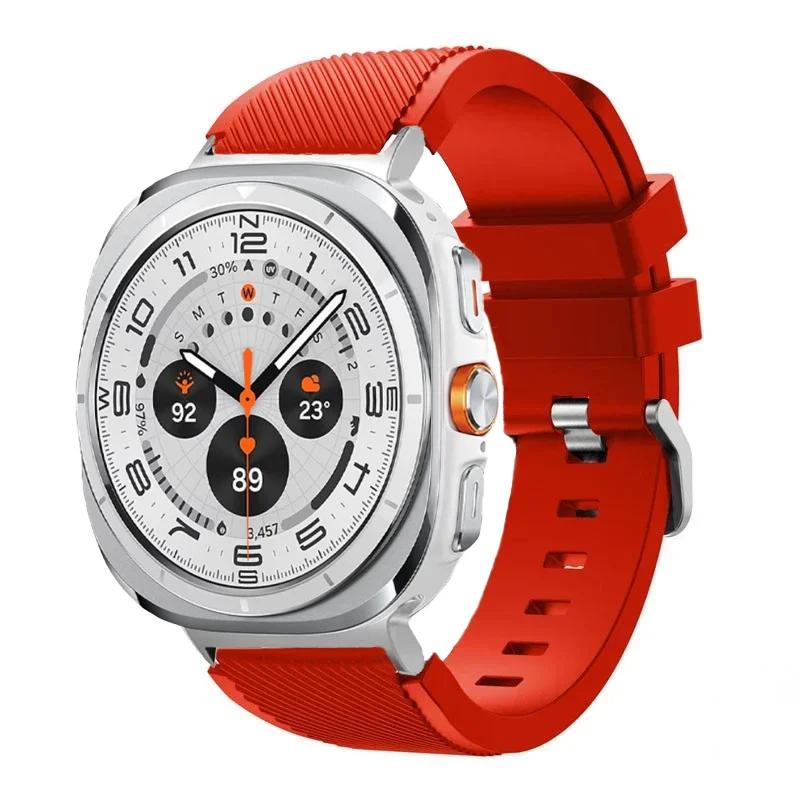 Silicone Strap For Samsung Galaxy Watch Ultra 2026 47mm Stripe Texture Replacement Band For Samsung Watch 8/8 Classic Accessory