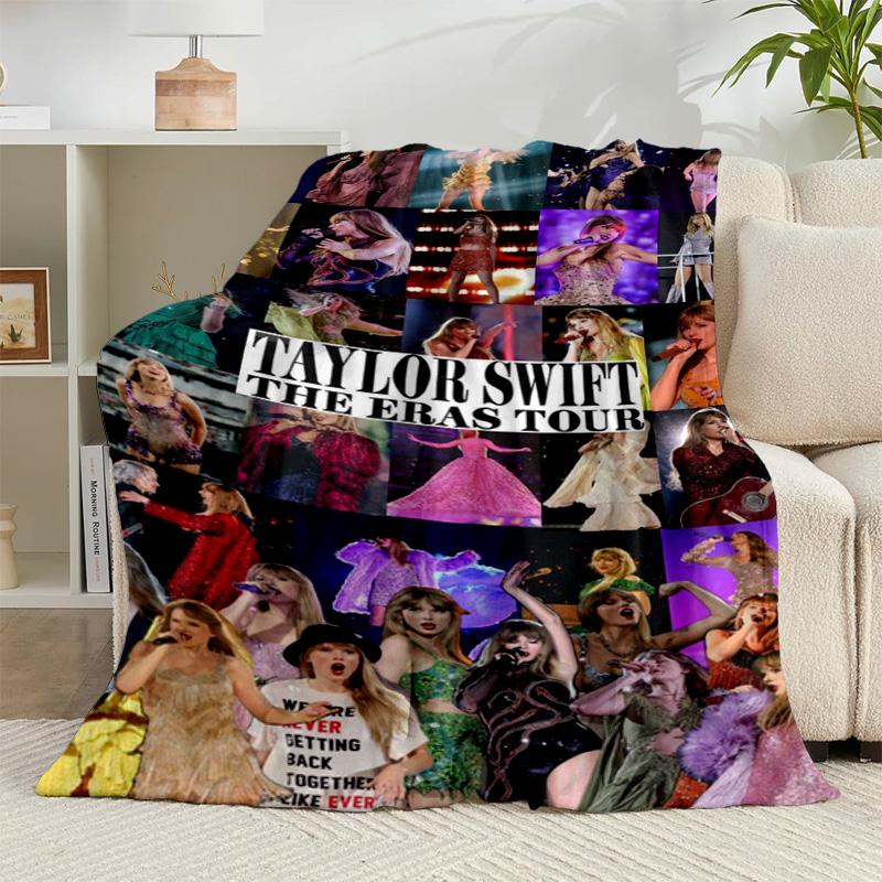 1PC Taylor music Flannel Blanket Gift, Suitable for Both Men And Women, Soft Ideal for Beds And Sofa, Birthday Or Christmas Gift