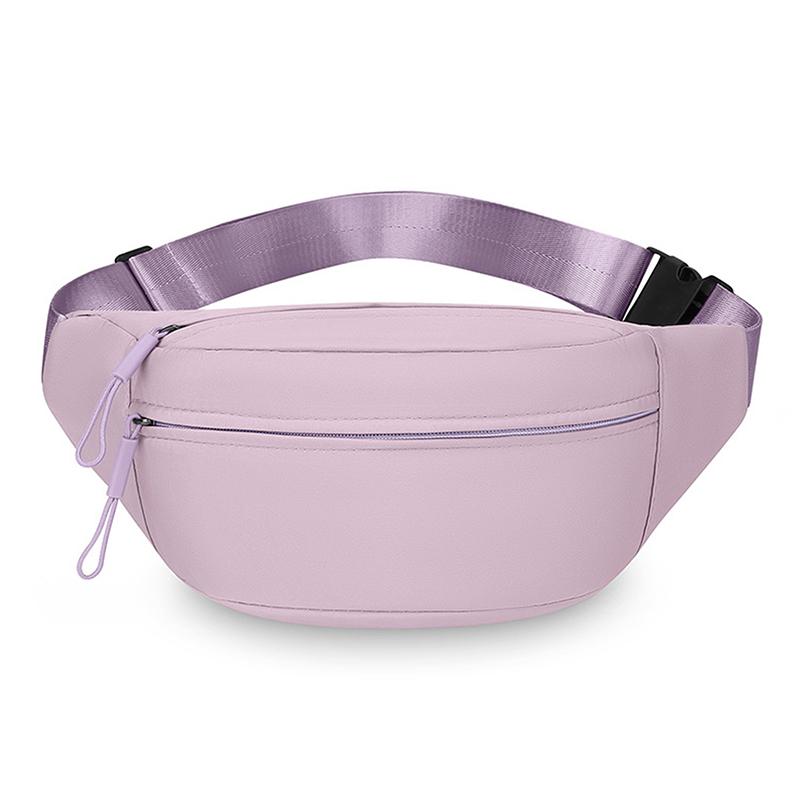 Fashion Solid Color Waist Bag Waterproof Double Layer Chest Bag Double Pocket Shoulder Bag Travel
