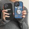 USA N-Nasa Leather Phone Case For IPhone 16 14 15 Pro Plus 13 12 11 Pro Max Silicone Cover
