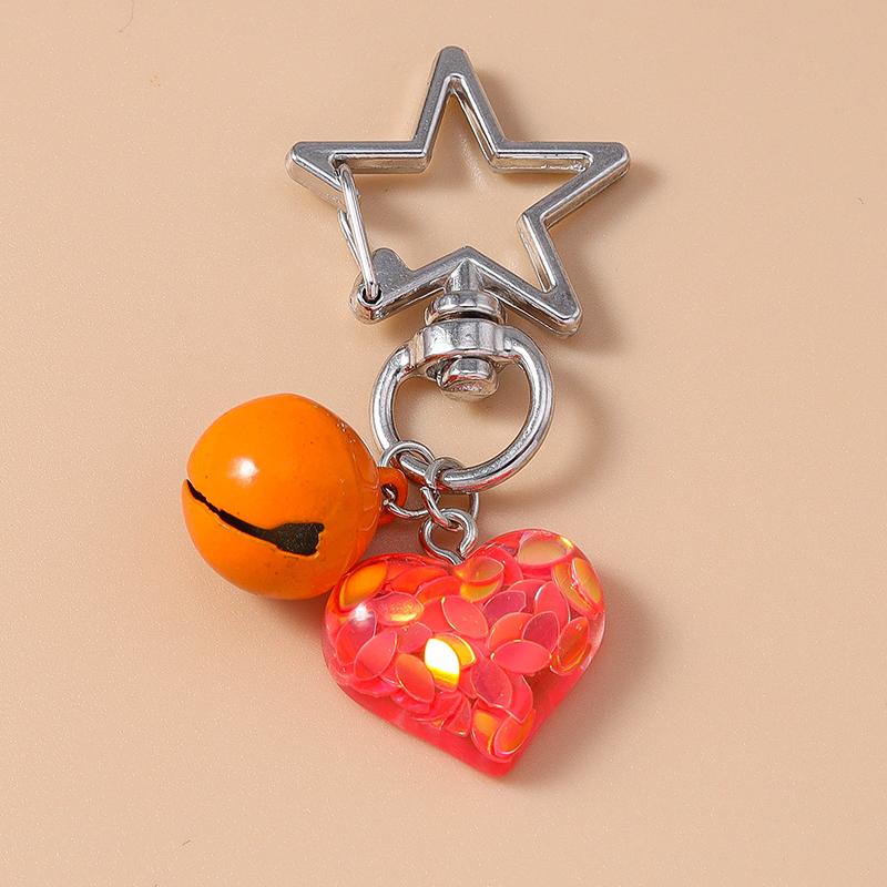 Cute Resin Love Heart Keychain Maple Leaf Key Ring Pendant for Women Girl Handbag Decor DIY Handmade Jewelry Gift