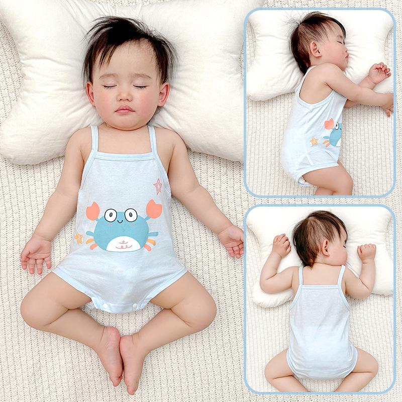 Newborn Infant Sleeveless Romper - Cute Strappy Summer Bodysuit for Boys & Girls