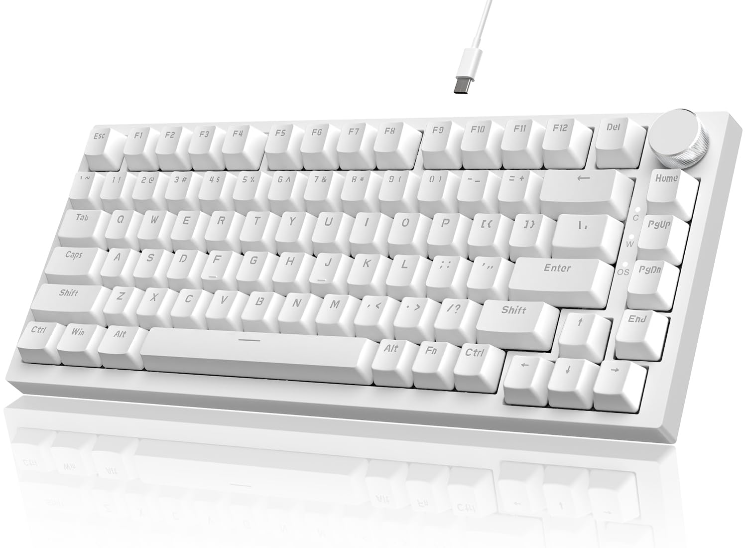

ATTACK SHARK x AJAZZ AK820 Mechanical Gaming Wired ANSI TKL Mechanical Blue Hot Internal Volume Control CNC Ice Blue LED Backlight 75% Keyboard, білий