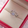 Japanese & Korean Sparkling Zircon Flower Ring: A Sweet, Versatile Open Ring Bracelet with Micro-Inlaid Love Flower.