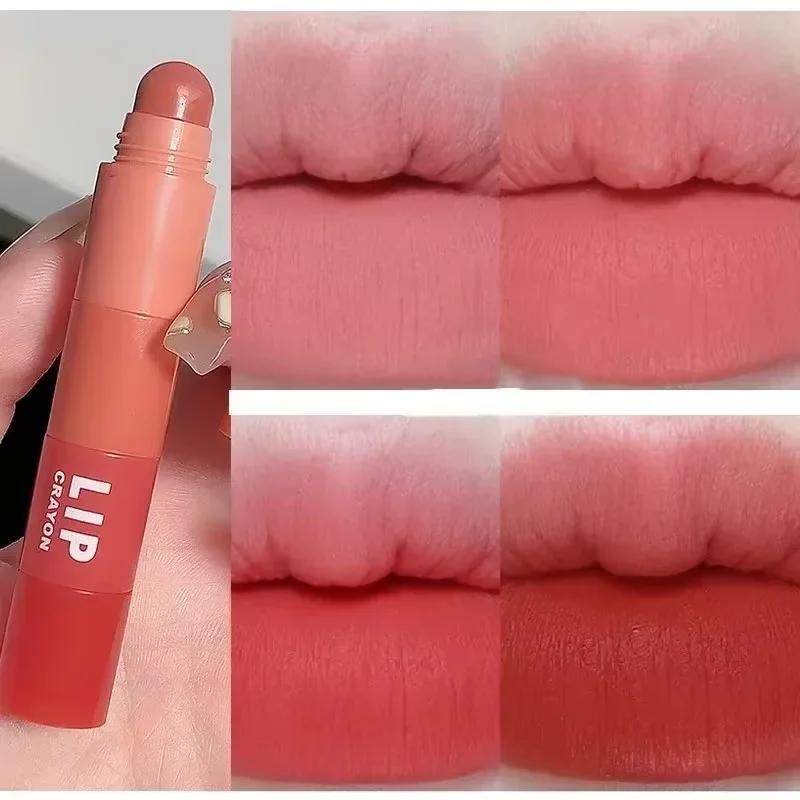 5 In 1 Matte Lipstick Crayon Kit Combo Red Purple Lip Tint Velvet Sexy Multicolour Lipstick Pen Non-stick Cup Lasting Lip Makeup