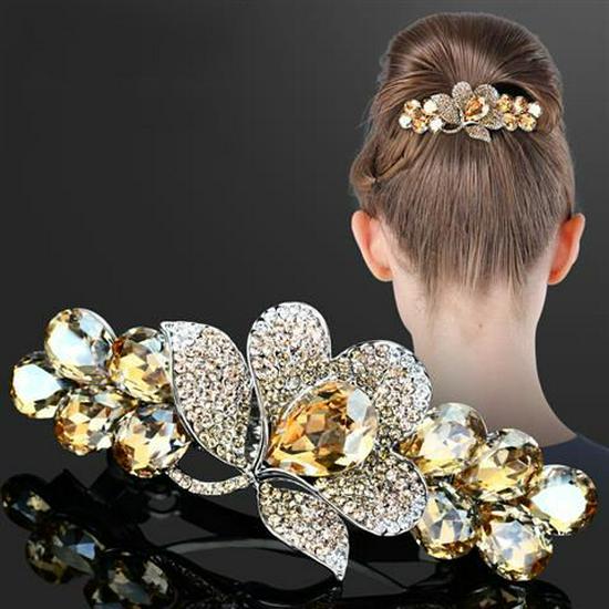 Rhinestone Hairpin Headdress: Women's Spring Clip for Updo & Hair Accessories