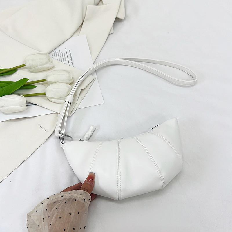 Stylish Black White Silver Pu Soft Dumpling Bag For Casual Everyday Use With Phone Pocket
