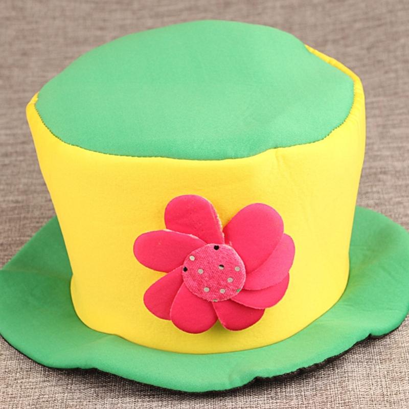 Cappello da Mago Cappello da Clown Arcobaleno Divertente Cappello a Cilindro da Clown per Natale Halloween Cosplay Festa Oggetti di Scena Costume da Clown Regali