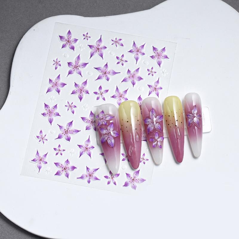 3D Nail Stickers Watercolor Nail Stickers Flower Nail Art Decals Beauty Flower Decoration For Tip Nail Beauty
