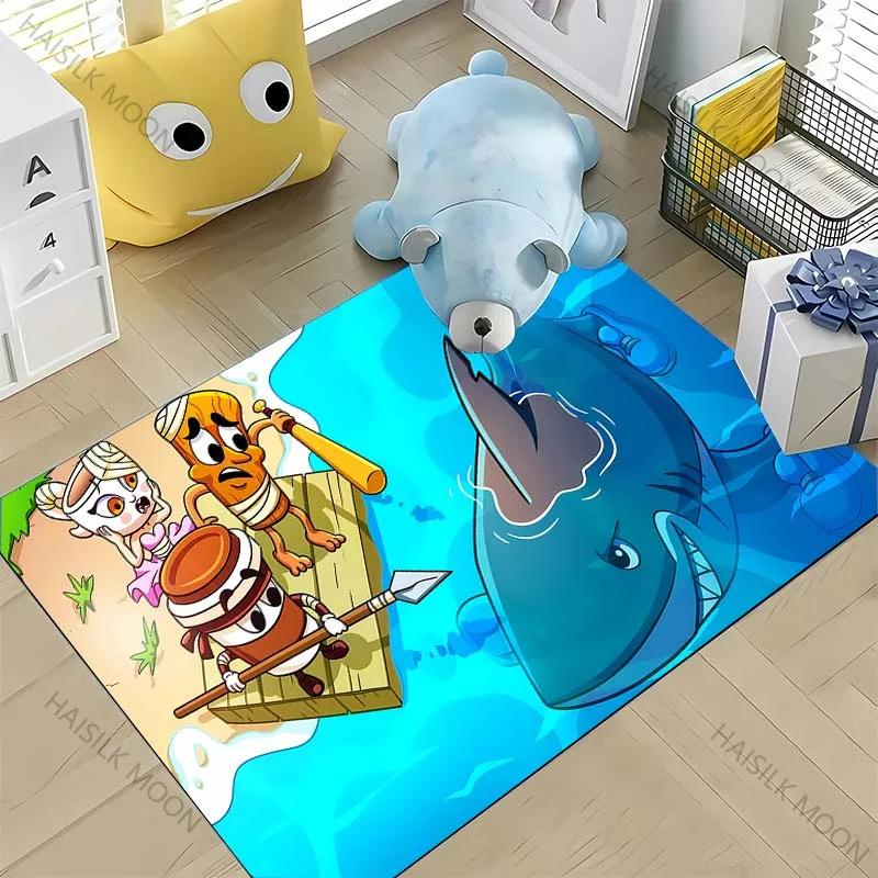 Exaggerated and Funny Creatures Italian Brainrot Theme Carpet Living Room Bedroom Bedside Bathroom Floor Mat Home Decor Rug Gift