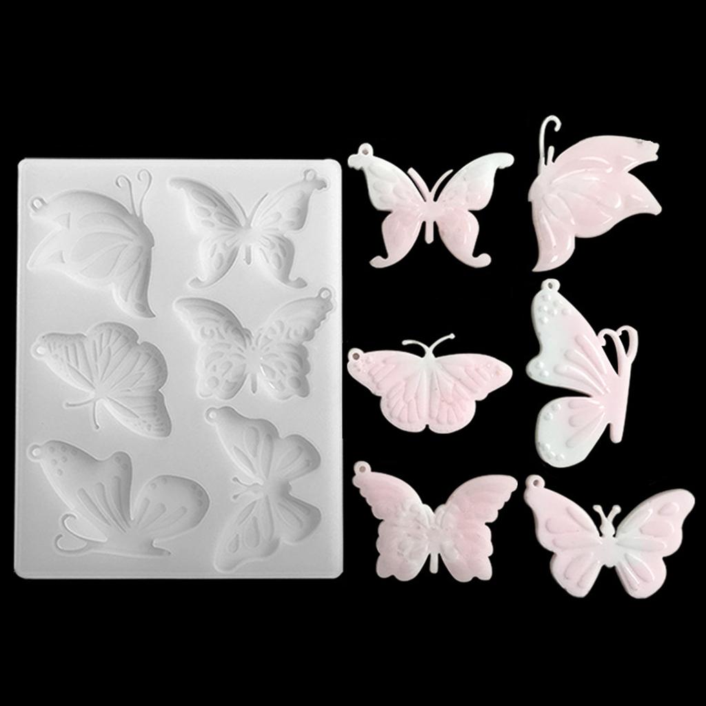 Moldes de resina para joyería, llaveros, mariposas y silicona para fundición de resina, colgantes, llaveros y pendientes.
