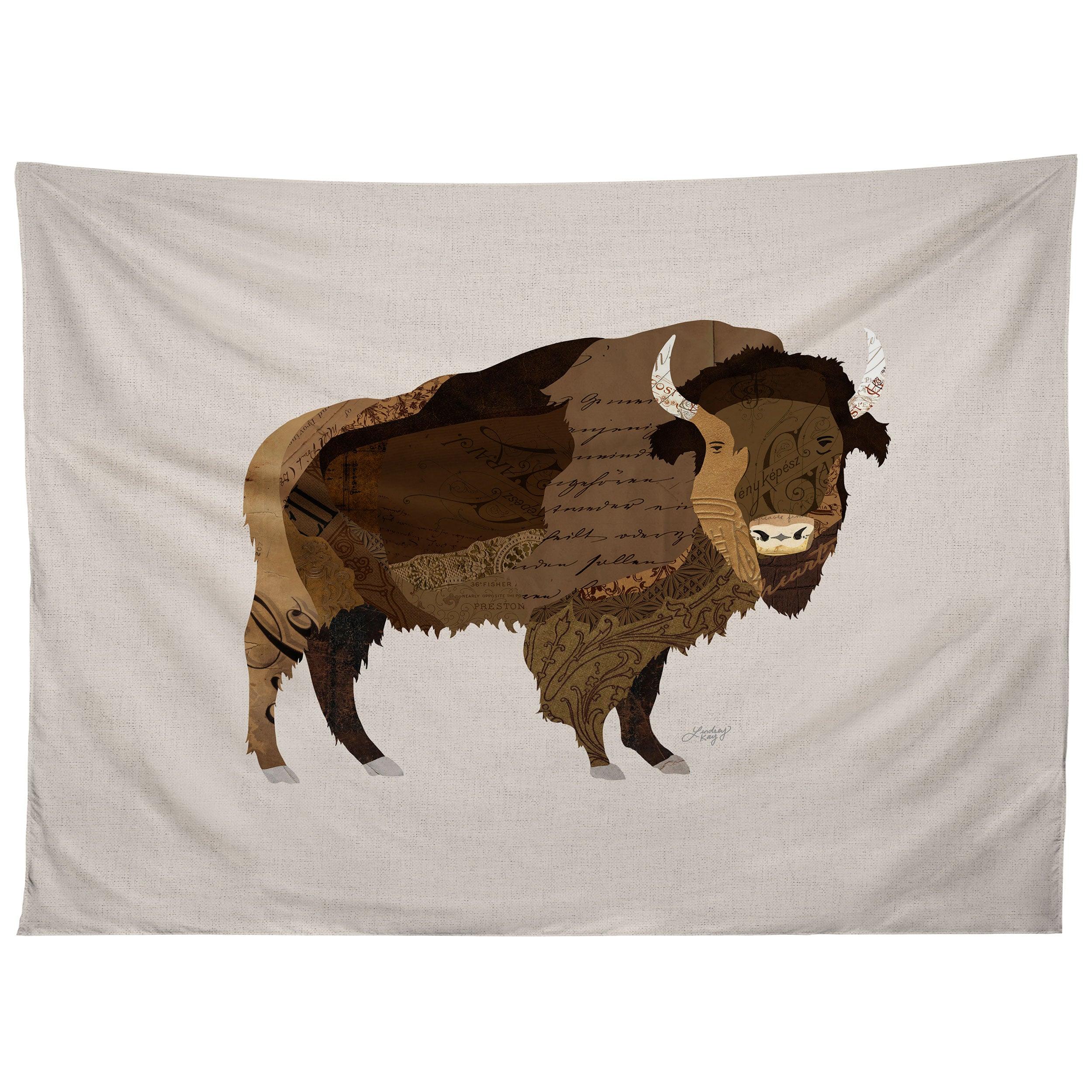 BUFFALO COLLAGE tapestry 75x100