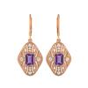 Amethyst Filigree Dangle Women Wedding Earrings-925 Sterling Silver