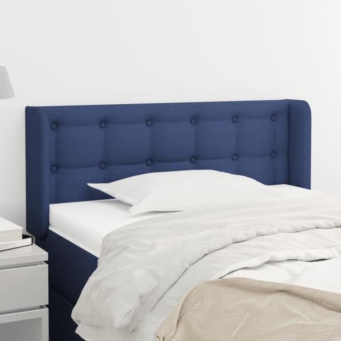 VidaXL Tête de lit avec oreilles Bleu 83x16x78-88 cm Tissu3119182