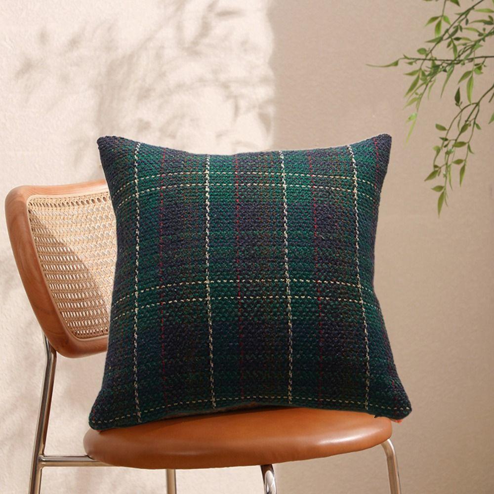 Multiple Sizes Throw Pillowcover Classic Cushion Cover Soft Christmas Plaid Pillowcase Sofa/Bed