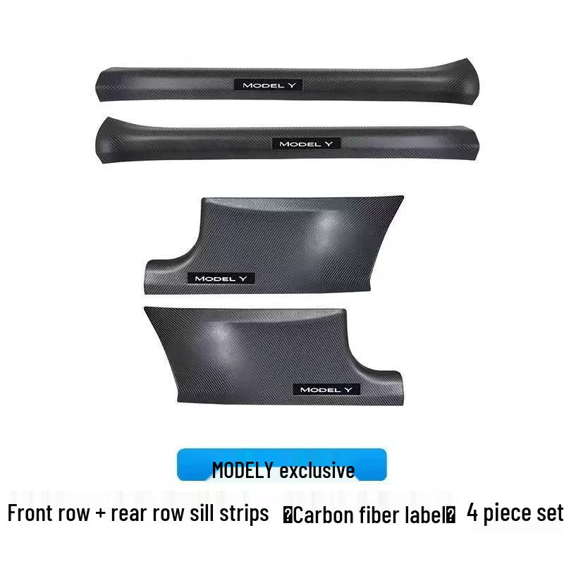 Tesla Model Y/3 Door Sill Strips & Seat Corner Protectors with Front/Rear Anti-Kick Mats