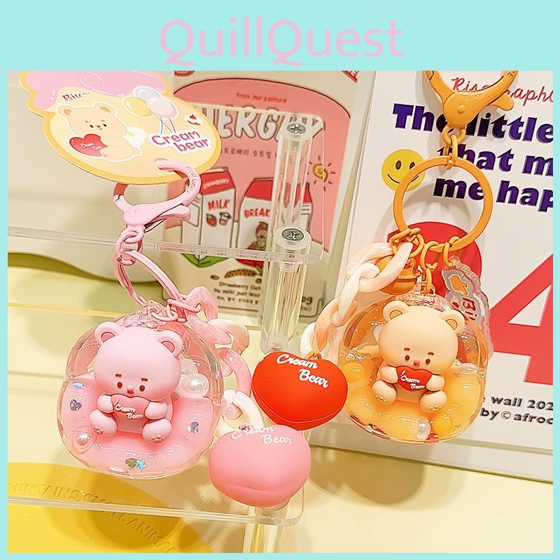 Delightful Cream Bear Sofa Keychain In Pink And Orange Perfect For Gift Giving