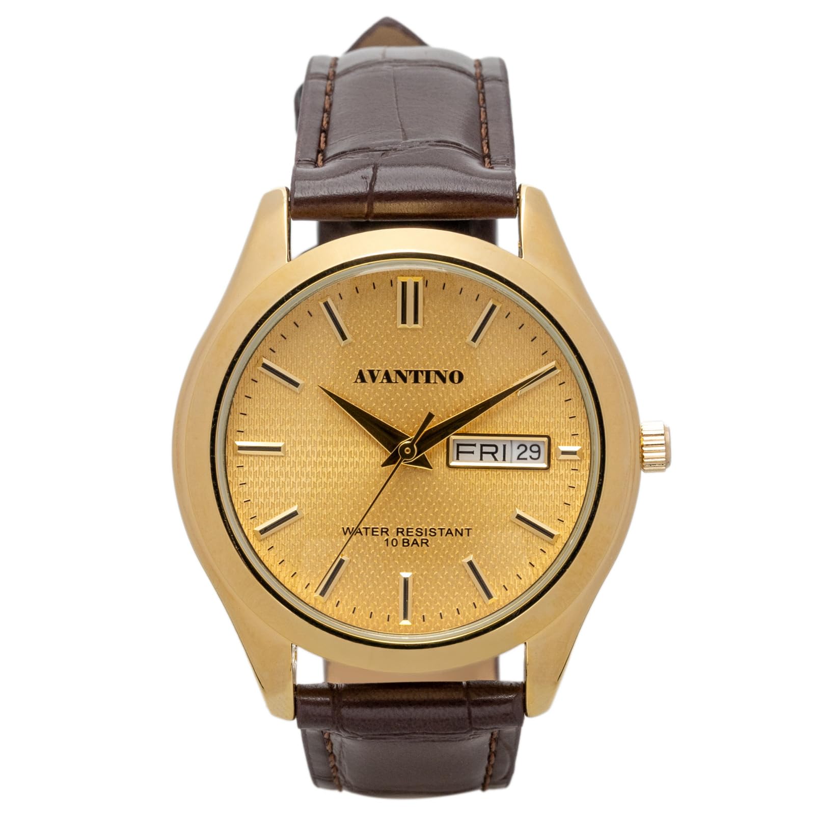 

Klefer Avantino 10 ATM Водонепроницаемые Кварцевые Мужские Часы из Японской Кожи, 37 мм, Устойчивые, Механизм, Ремешок, Механизм, Коричневый, AV-AM399-GDG