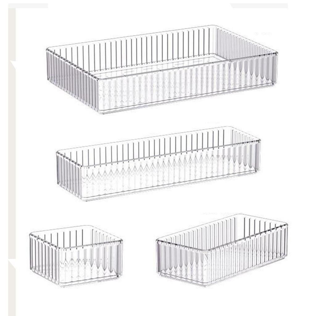 Makeup Organizer Caddy Acrylic Stackable Transparent Vanity Storage Bin for Cabinet Countertop Kitchen Dresser Hair Accessories