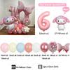 48pcs Cartoon Cute My Melody Bow Theme Foil Balloon 32 Inch Pink Number Set Children's 1-9th Birthday Party Decorative Toys
