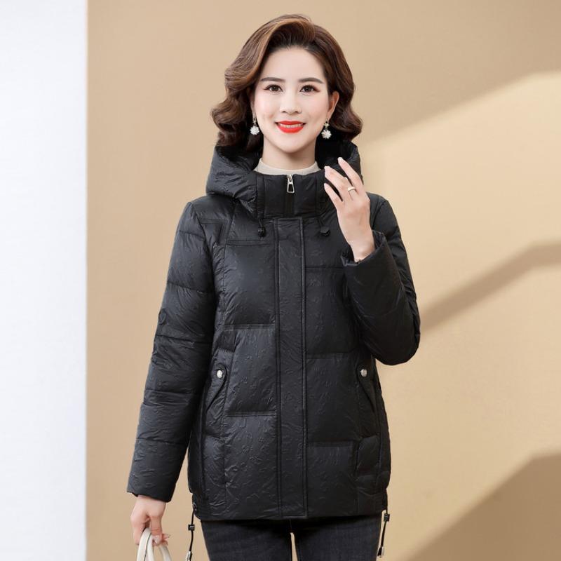New Mother Winter Down Jacket Medium and Old Women's Clothing Year Old 0 Fashion Hooded White Duck Down Jacket