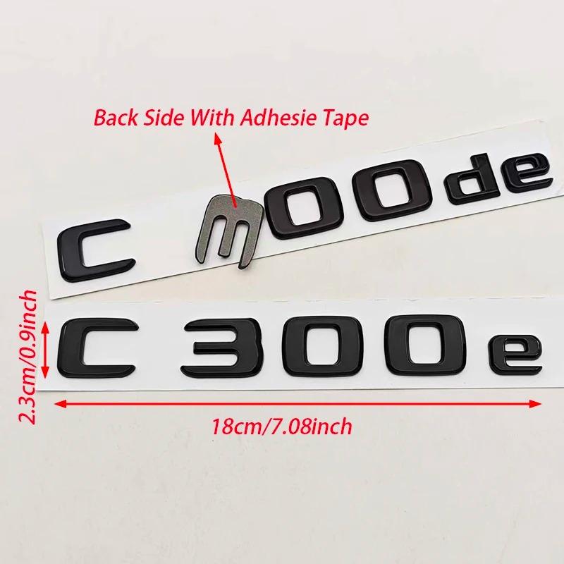 New 3D ABS Chrome Black Car Styling Logo C300e C300de Badge Rear Trunk Emblem Sticker Decals For Mercedes Benz C300e C300de W206 QL1