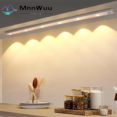 LED-Nachtlicht für die Küche unter dem Schrank, 17/30/60 cm, wiederaufladbar, PIR-Bewegungsmelder, Schrank- und Garderobenlampe, Aluminium-Nachtlicht
